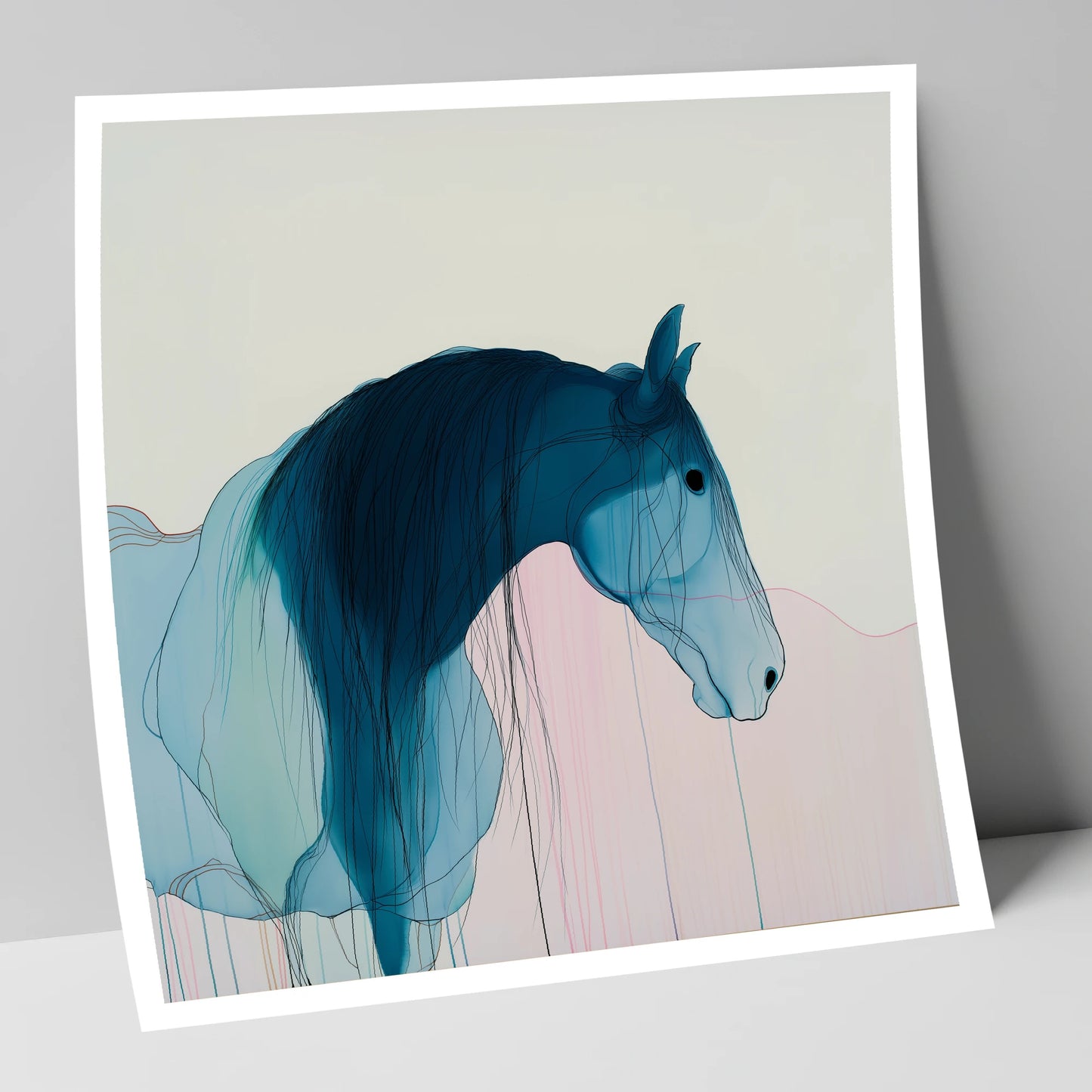 Fluid Blue Grace horse breed art print