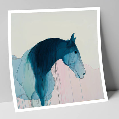 Fluid Blue Grace horse breed art print