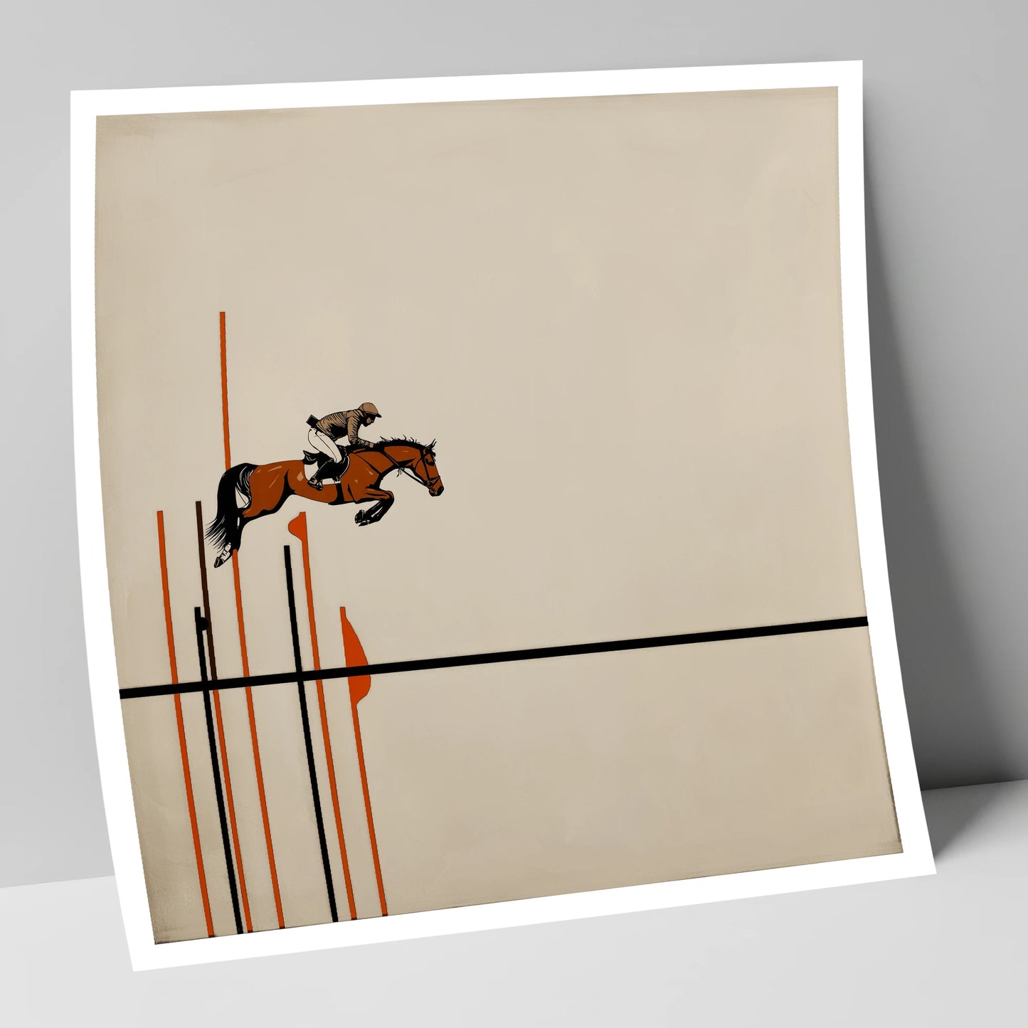 Minimalist Clearance show jumping horse art print