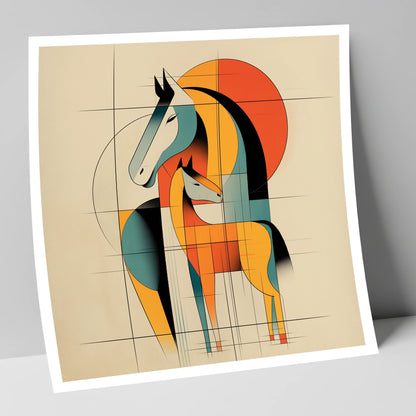 Geometric Equine Bond - Print Unframed