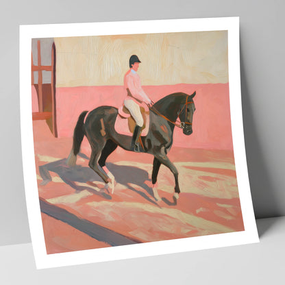 Dusty Pink Shadows dressage horse art print