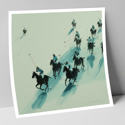 The Downfield Charge polo horse art print