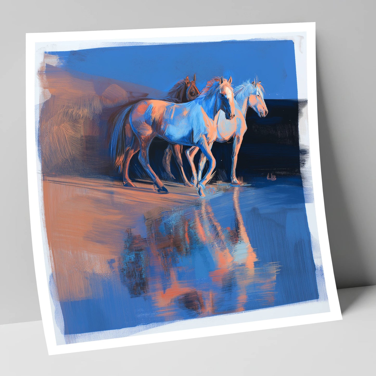 Wild Reflections at Dawn wild horses art print
