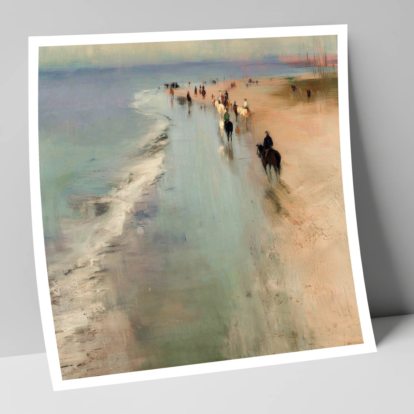 Misty Coastal String horse landscape art print