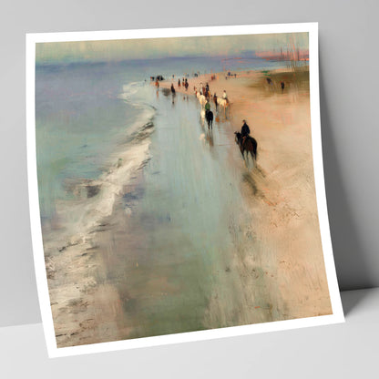 Misty Coastal String horse landscape art print