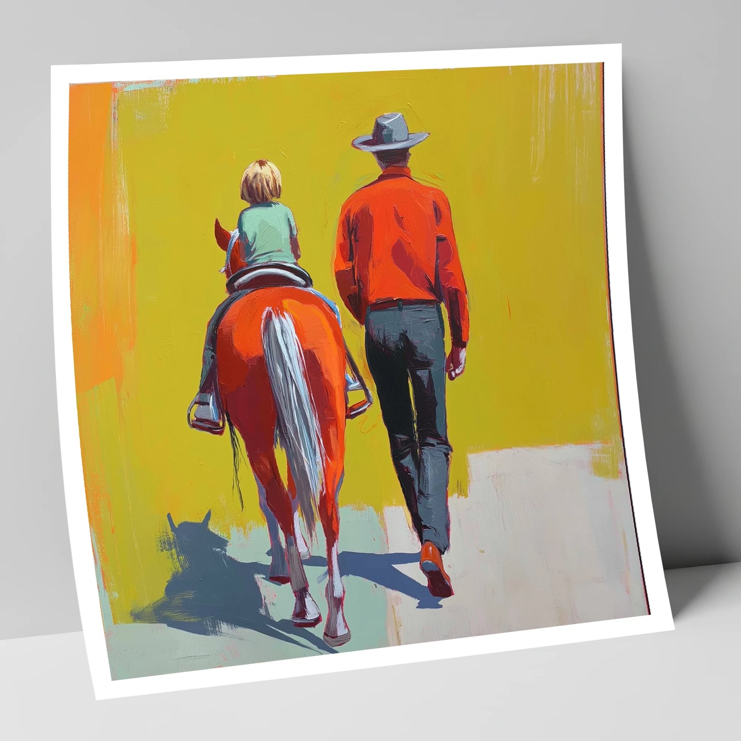 Leading the First Ride horse & rider art print