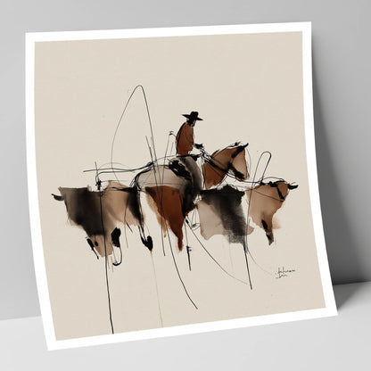 The Cattle Drive western horse art print