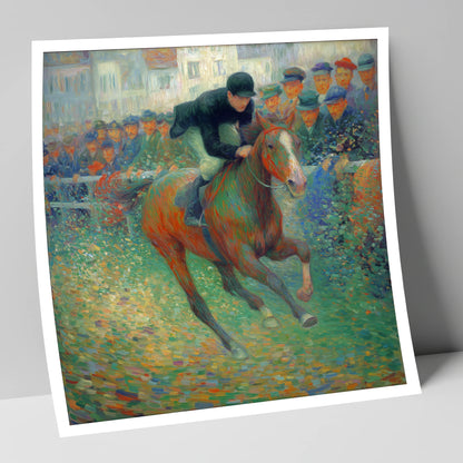 The Finishing Straight racing horse art print