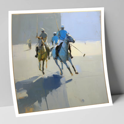 Slate Blue Chukka polo horse art print