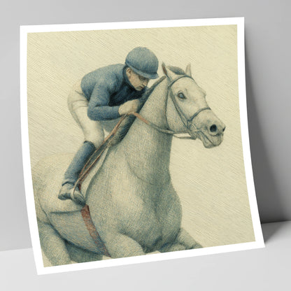 The Blue Silks racing horse art print
