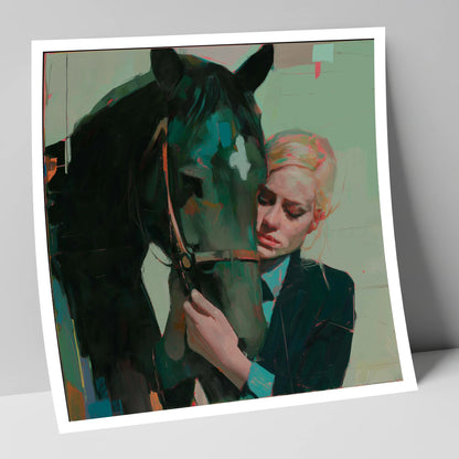 Quiet Connection horse & rider art print