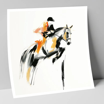 Amber Ascent show jumping horse art print