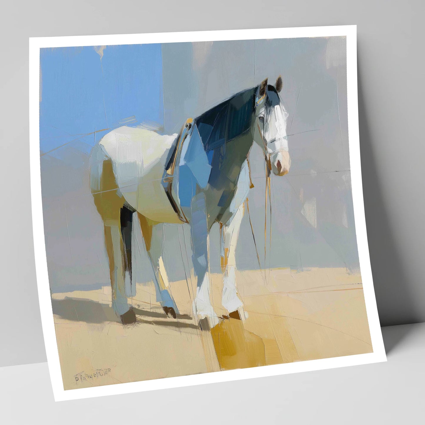 Sunlit Slate Draught working horse art print