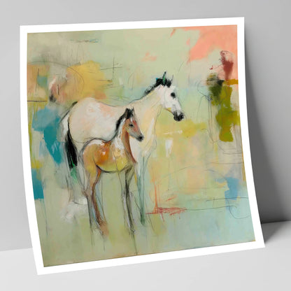 Ethereal Mare and Foal mare & foal art print