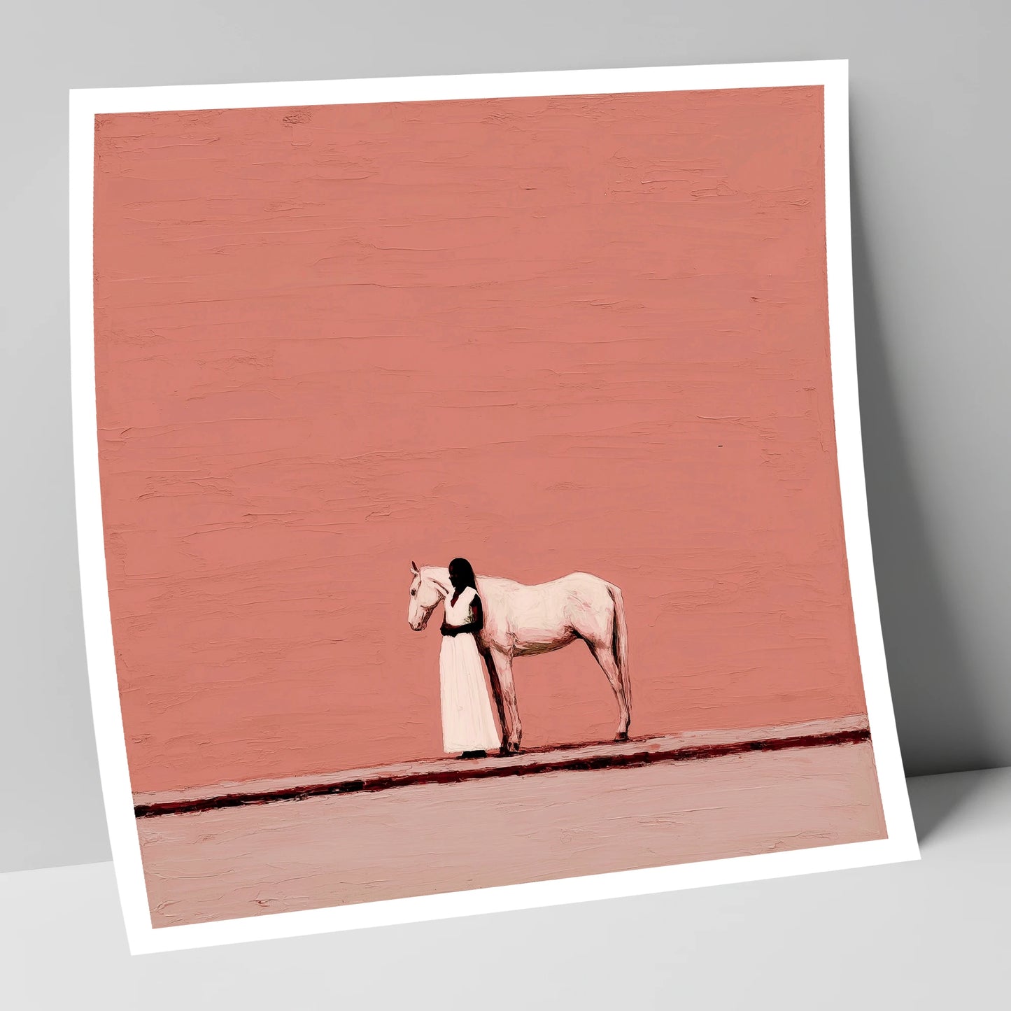 Stillness in Terracotta horse & rider art print