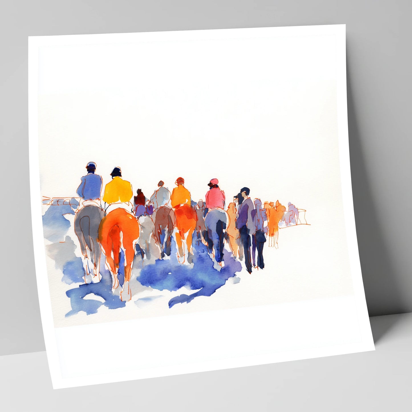 Heading to the Post racing horse art print