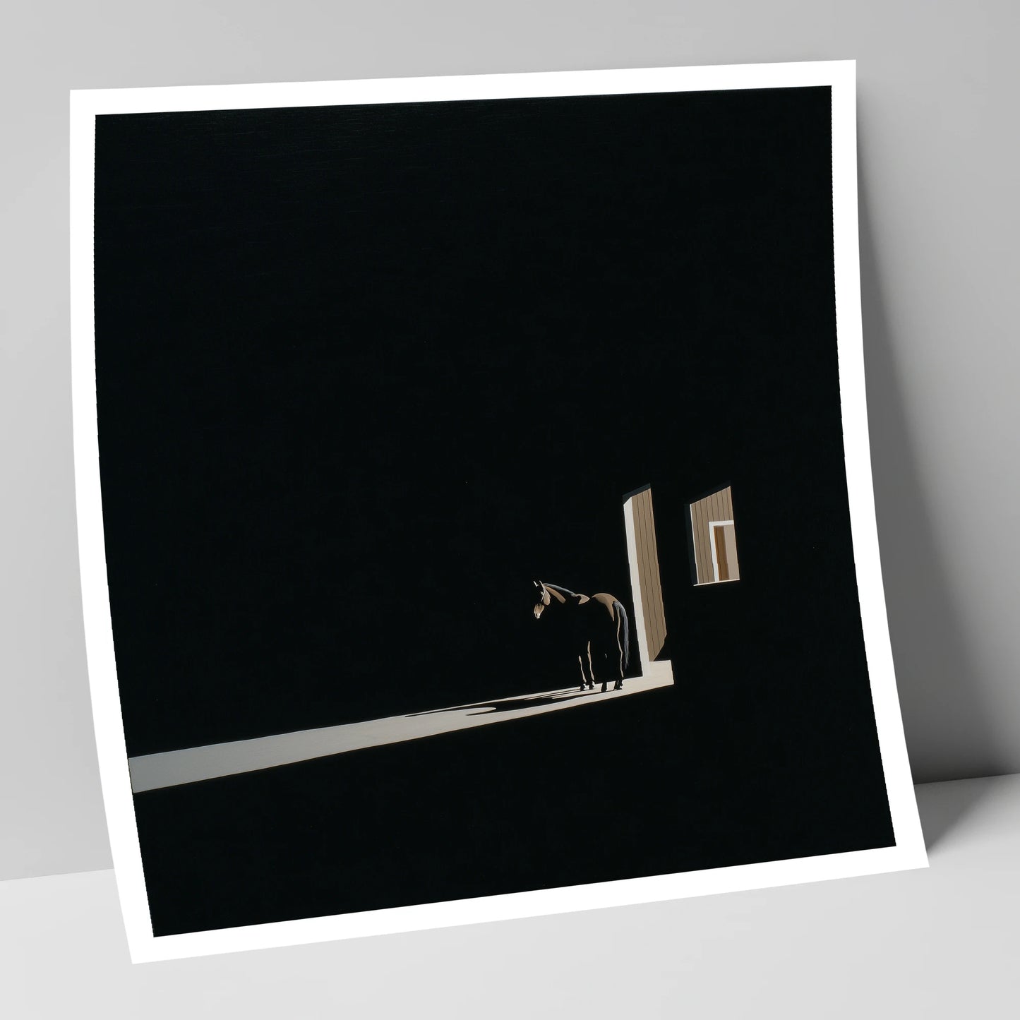 Solitary Light horse stable art print