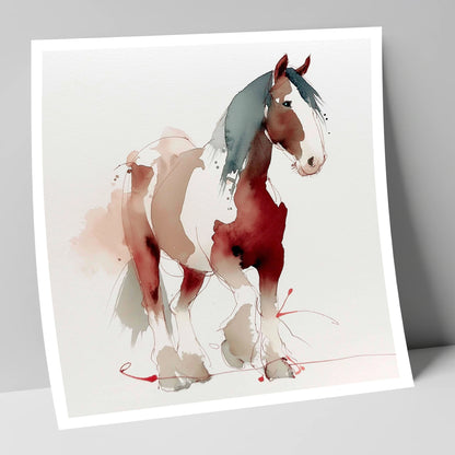 Crimson Wash Heavy Horse horse breed art print