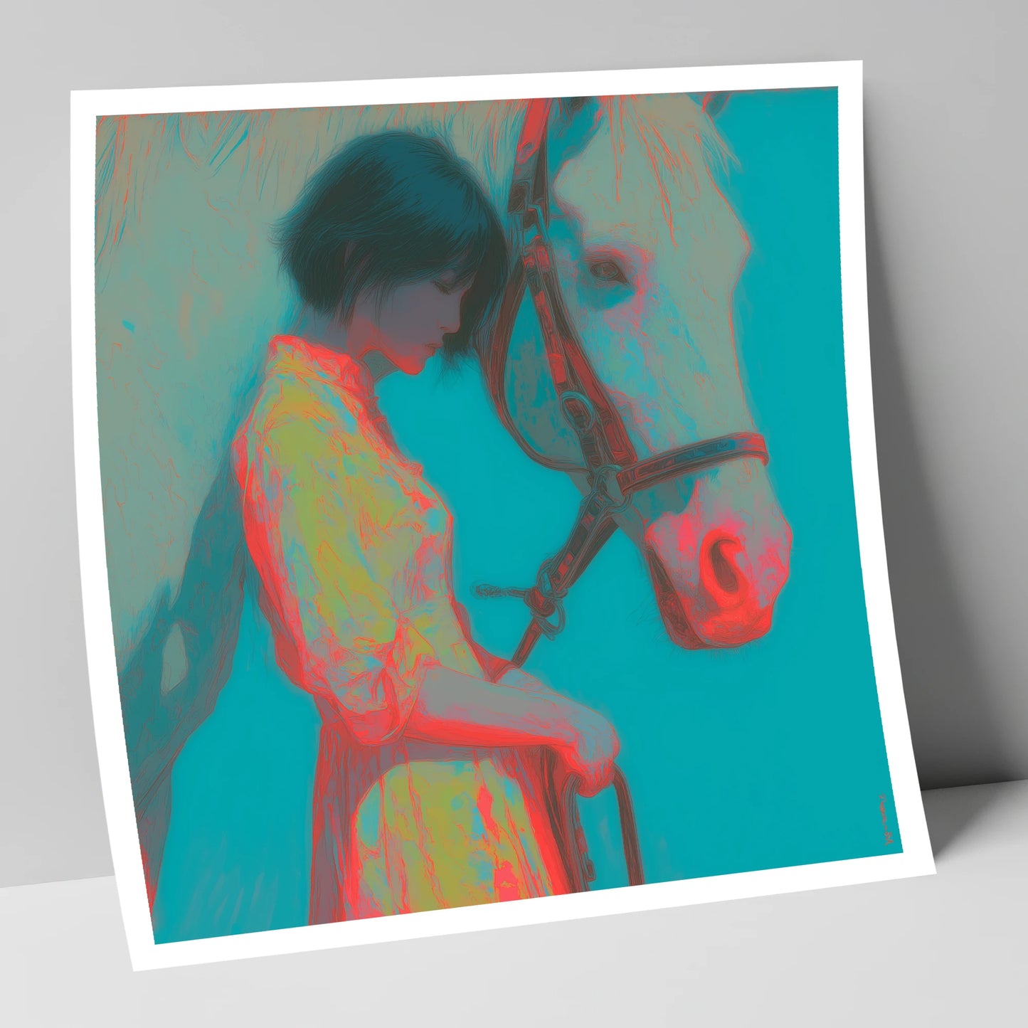 Electric Bond horse & rider art print