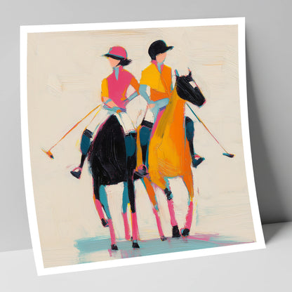 High Goal Hues polo horse art print