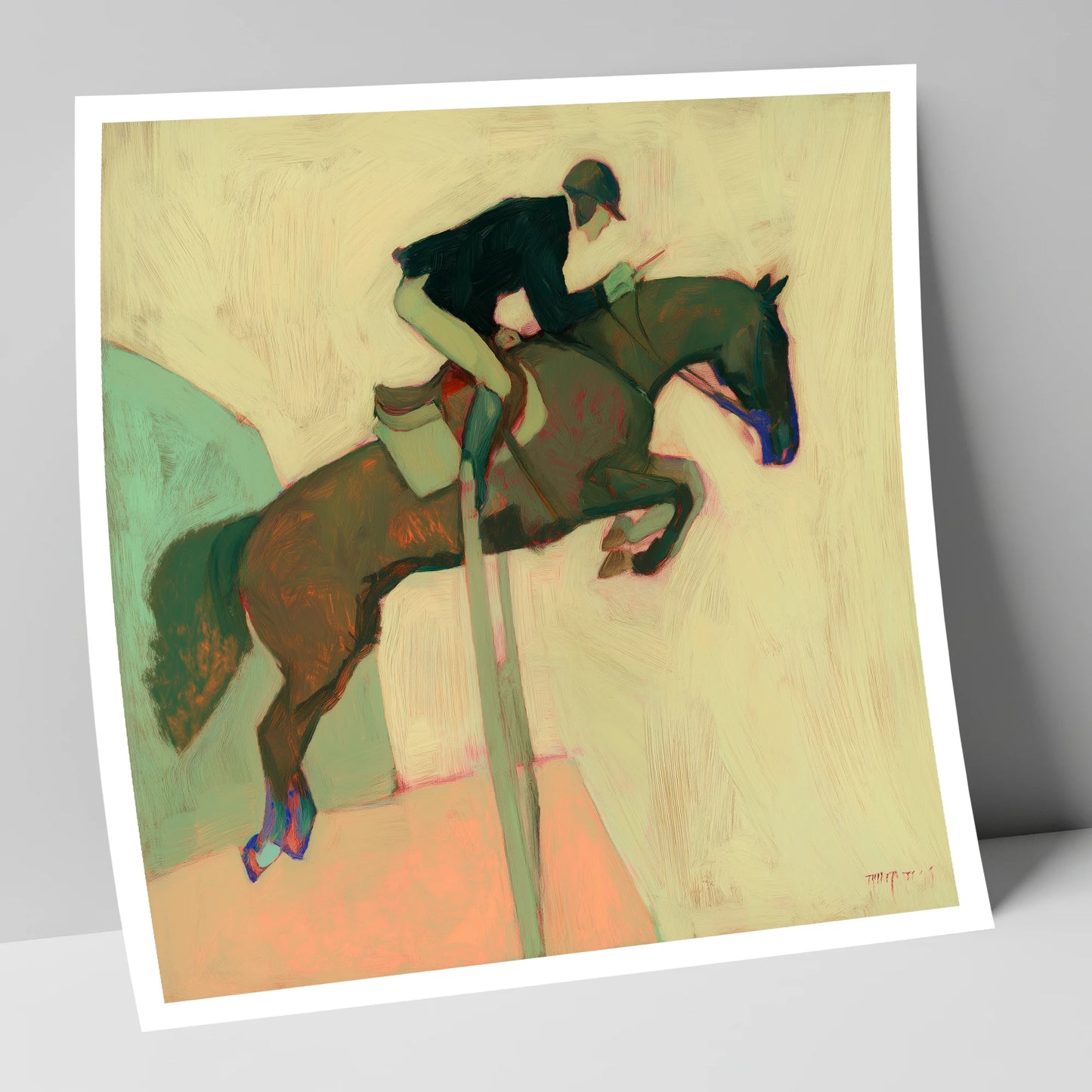Suspended in Flight show jumping horse art print