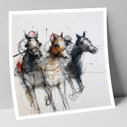 The Leading Pack racing horse art print