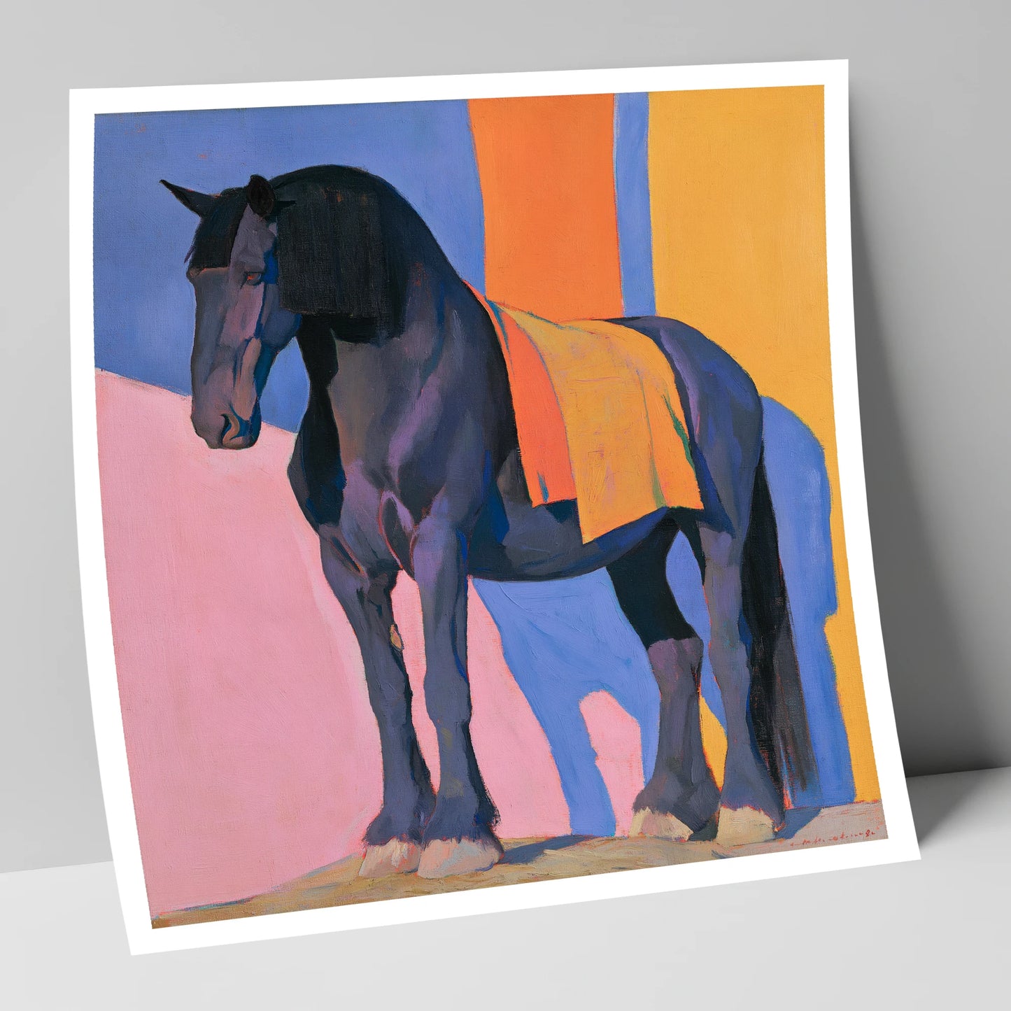 Heavy Horse Colour Block Portrait horse breed art print