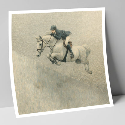 Suspended in Flight show jumping horse art print