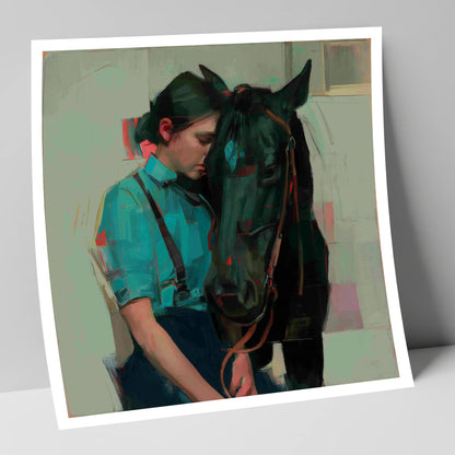 A Quiet Understanding horse & rider art print