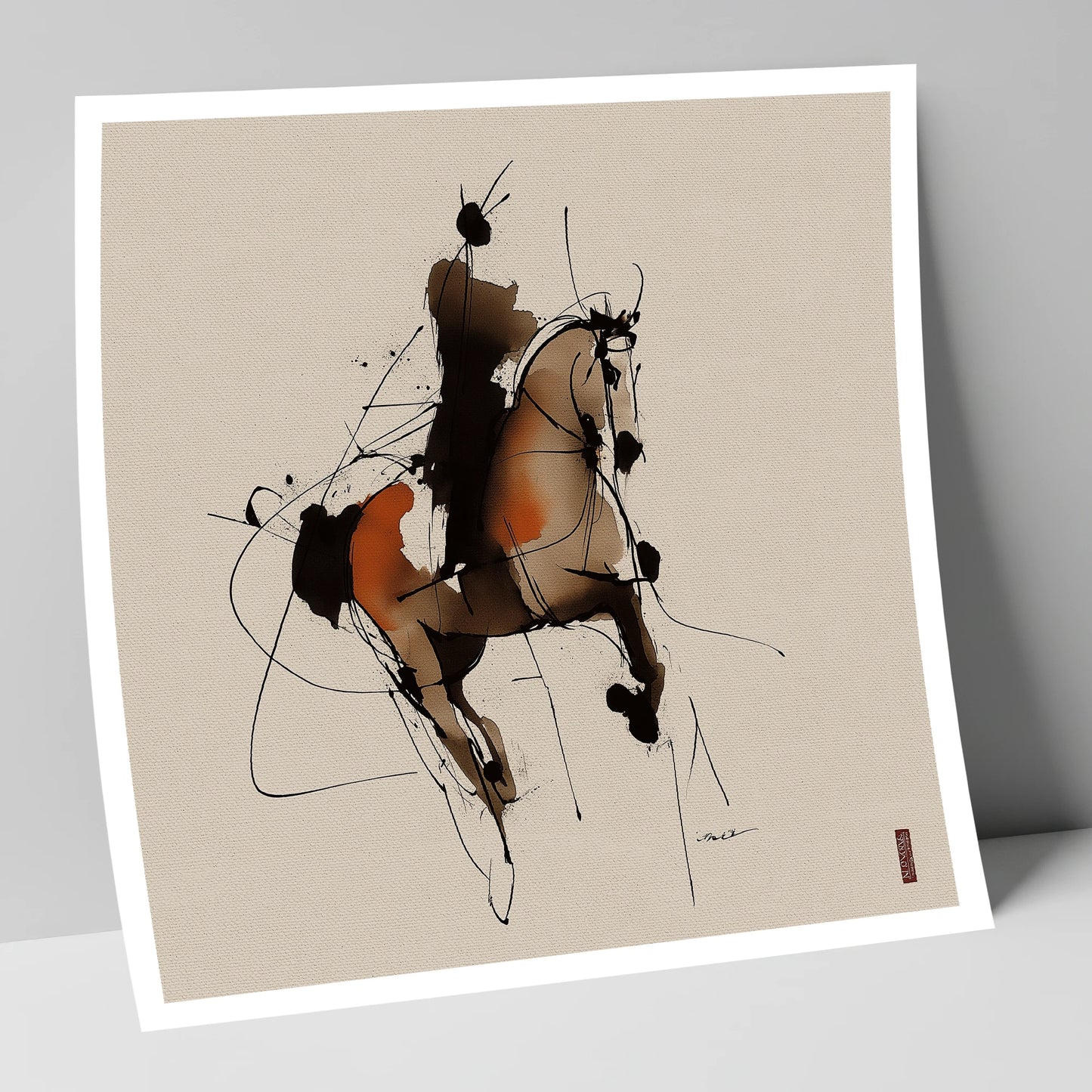 Abstract Dressage Silhouette dressage horse art print