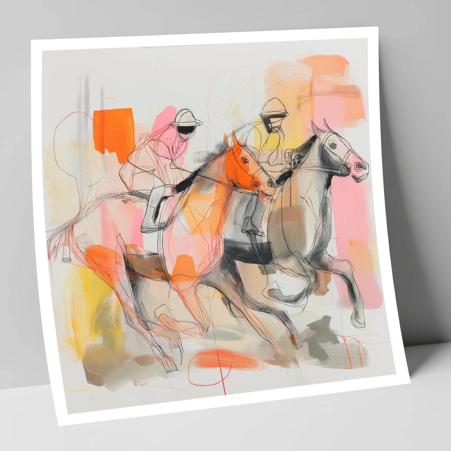 Vibrant Final Furlong racing horse art print