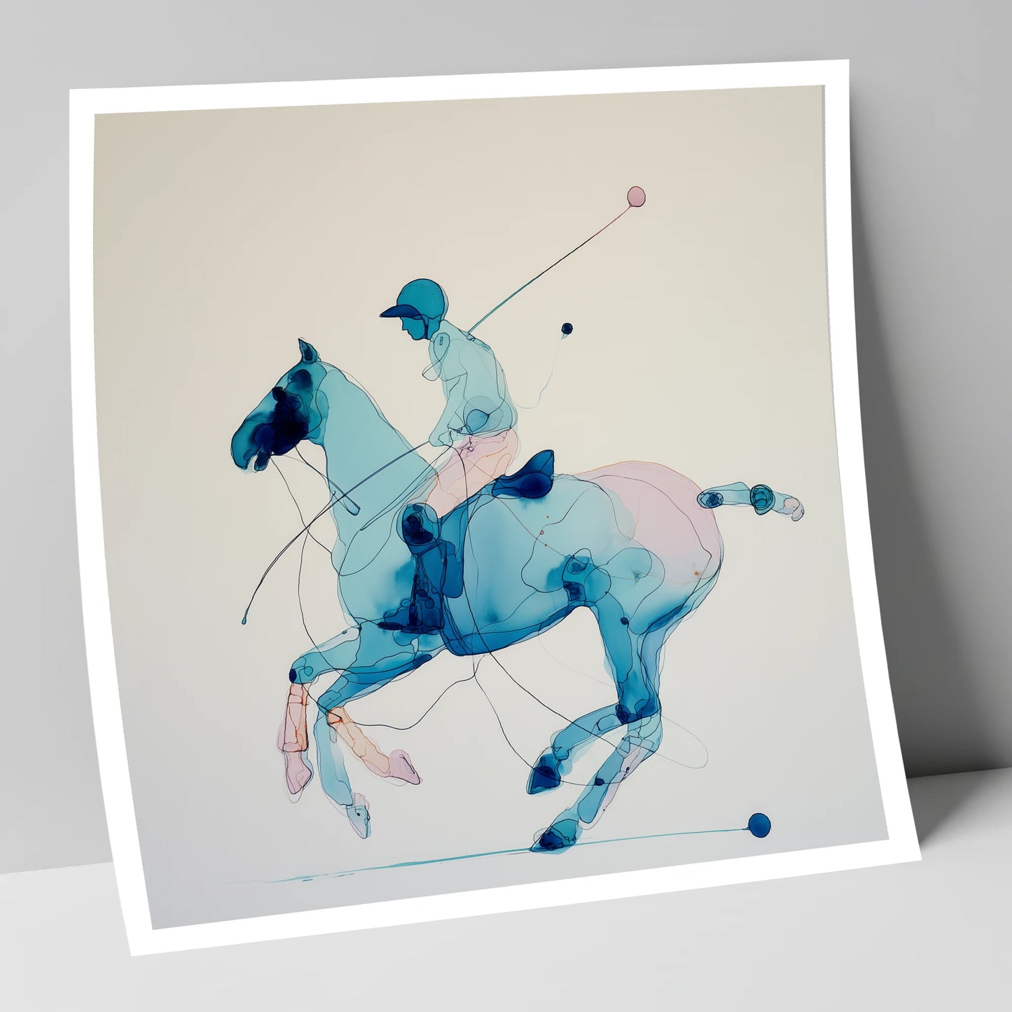 Azure Polo Gallop polo horse art print
