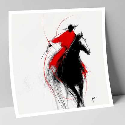Crimson Surge racing horse art print