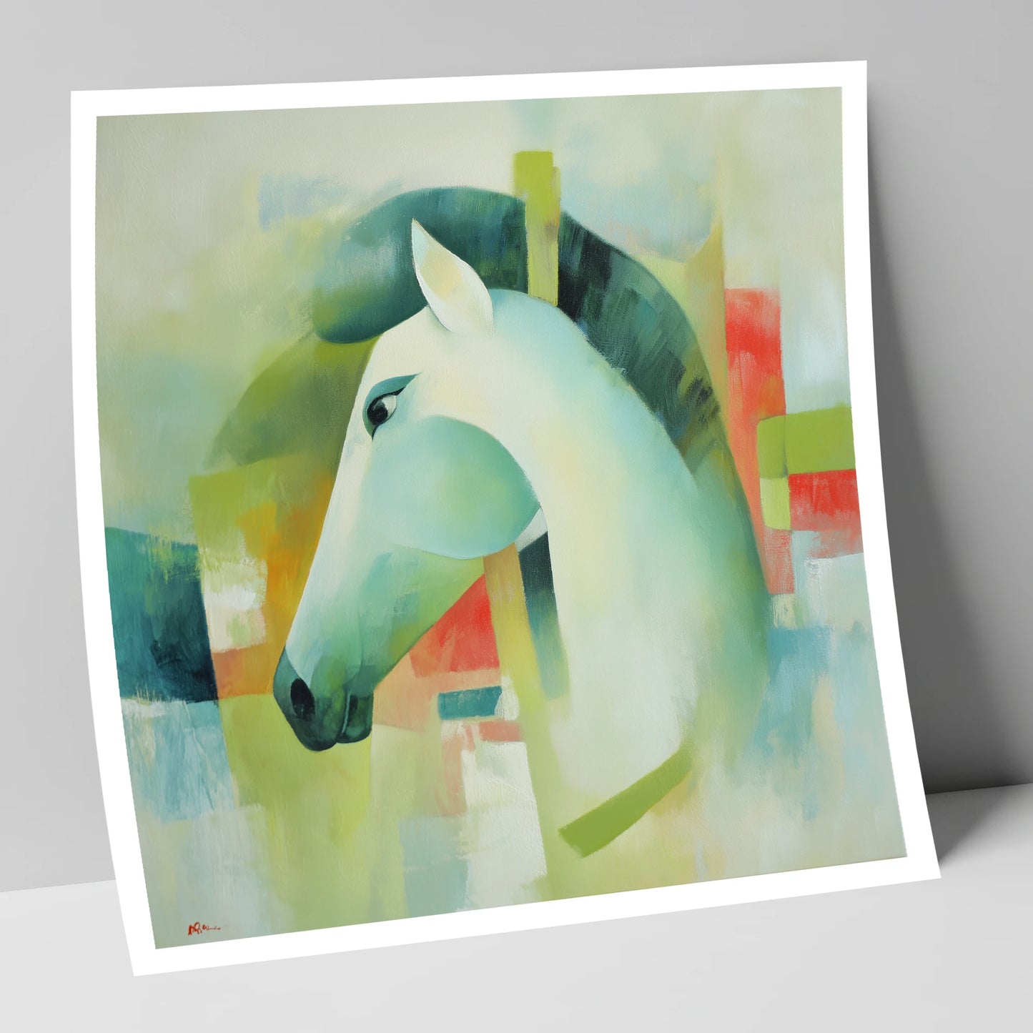 Modern Grey Profile horse breed art print