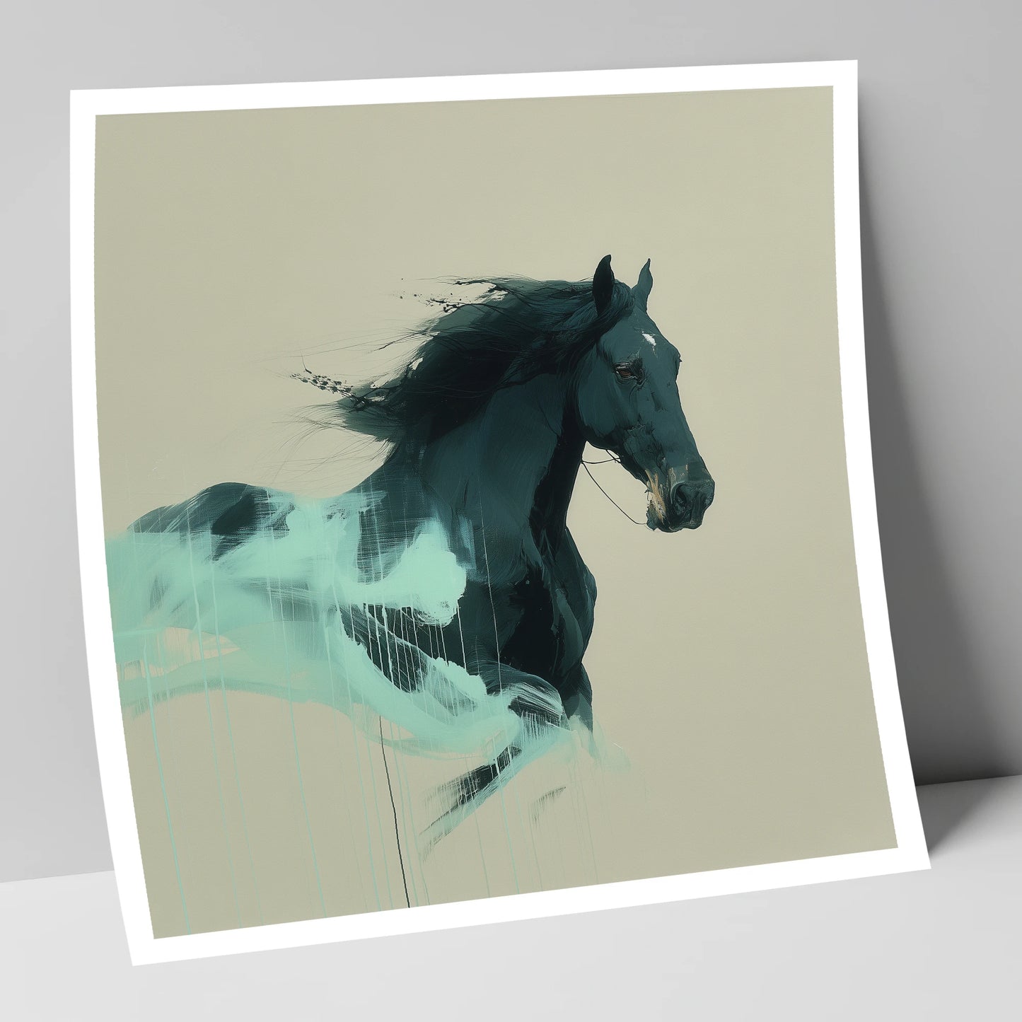 Midnight Teal Momentum horse breed art print