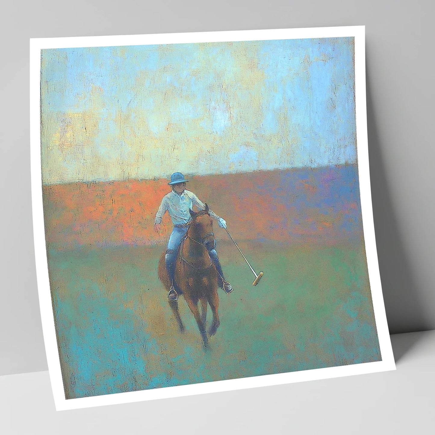 The Midfield Approach polo horse art print