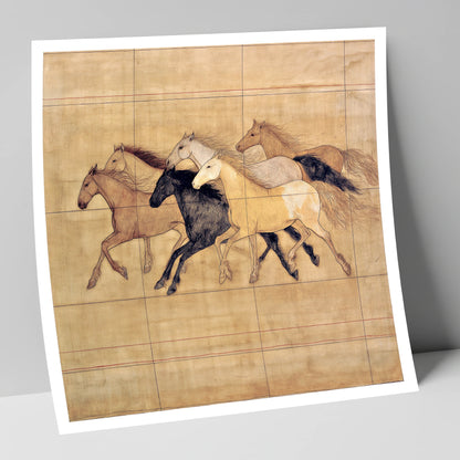 Classical Herd Study wild horses art print