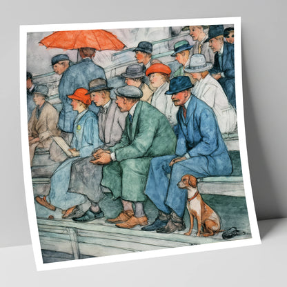 The Grandstand Crowd racing horse art print
