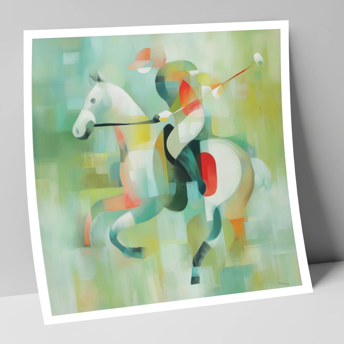Abstract Polo Canter polo horse art print