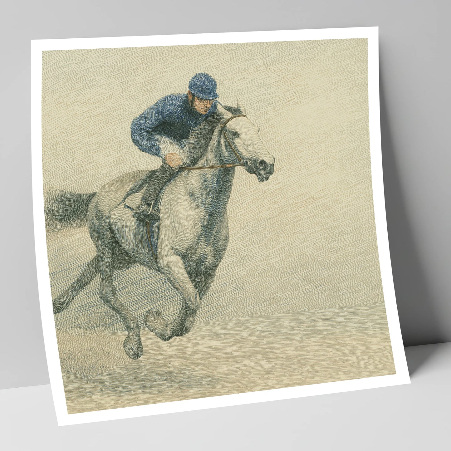 Racing the Grey racing horse art print