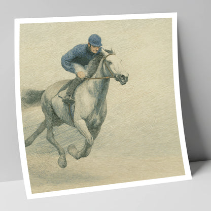 Racing the Grey racing horse art print