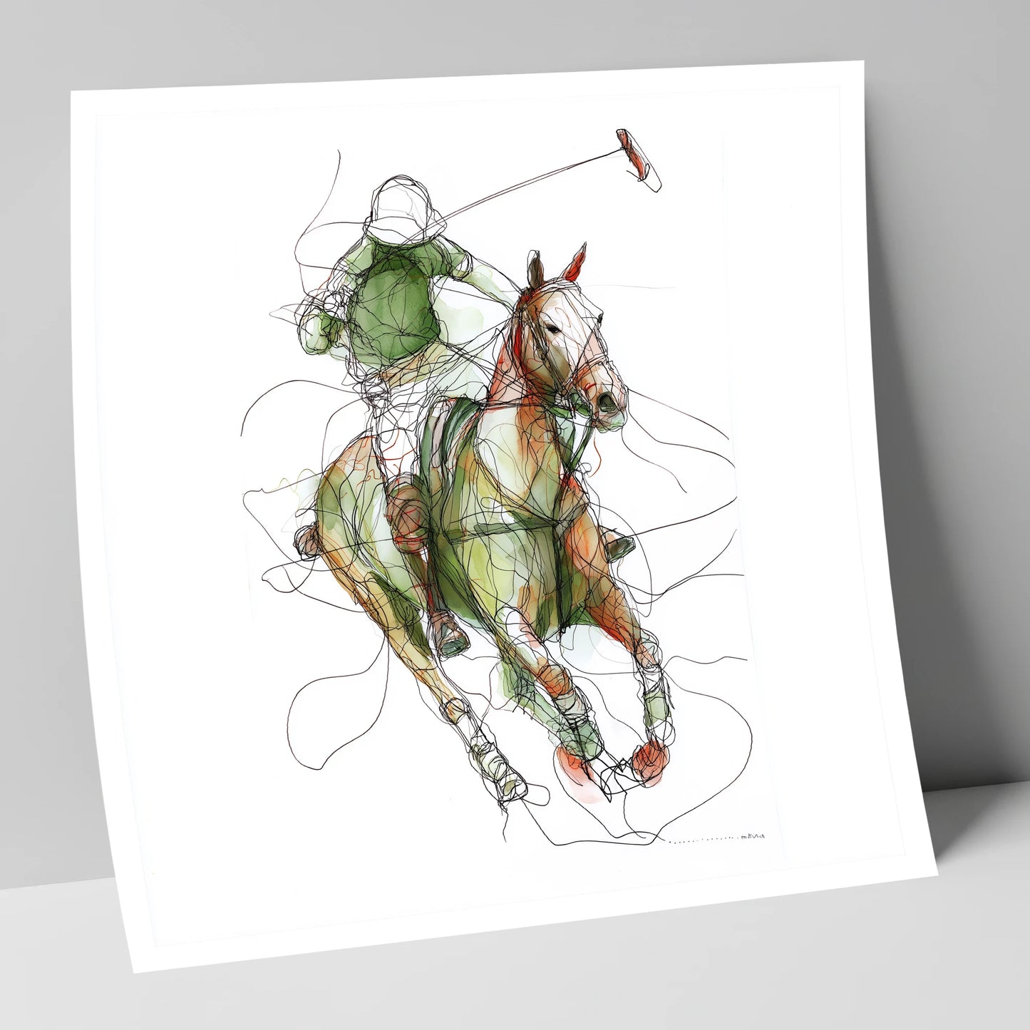 Kinetic Polo Strike polo horse art print