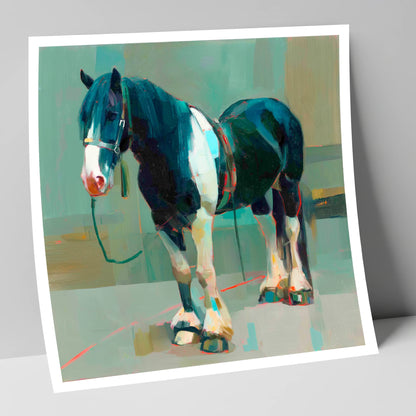 The Stoic Piebald horse breed art print