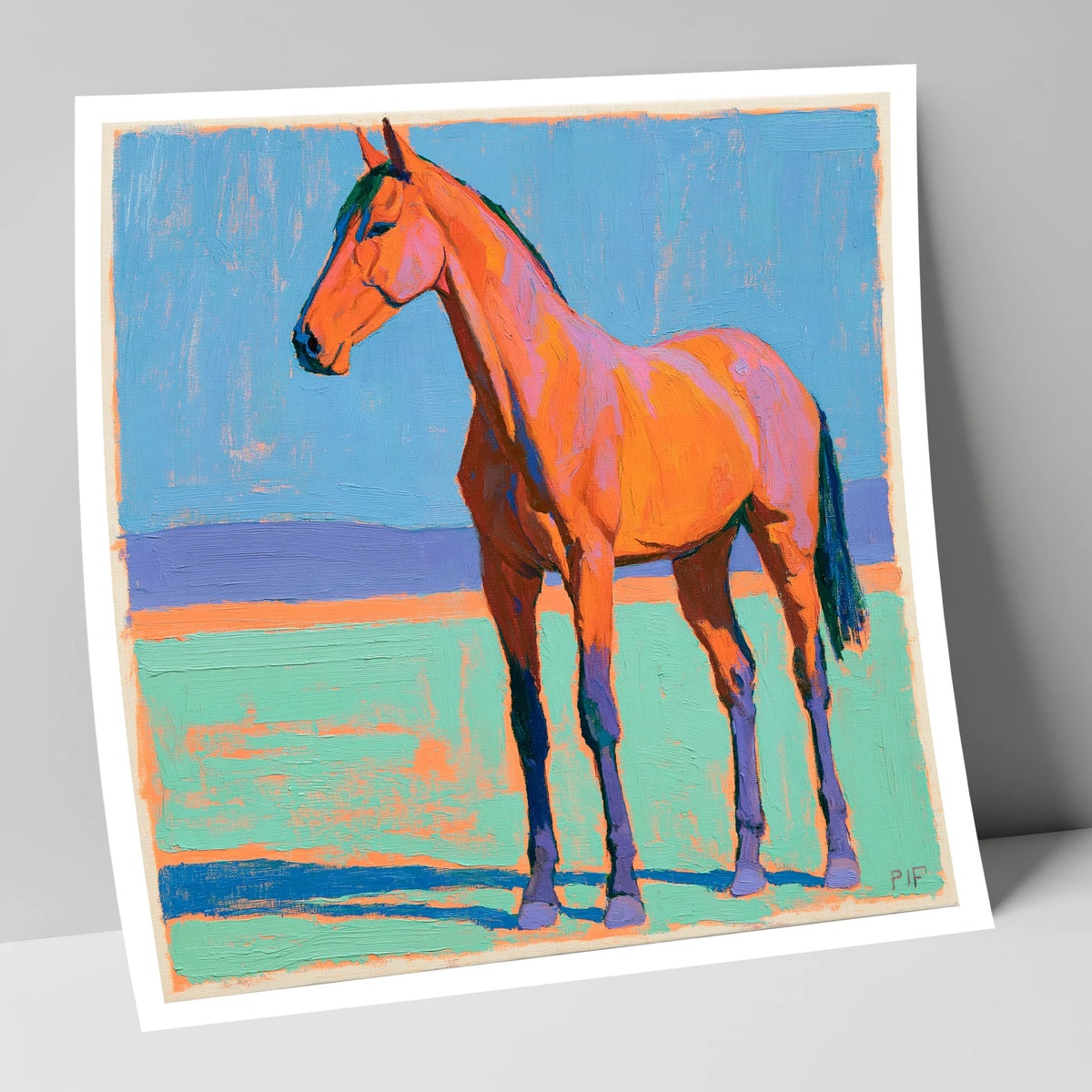 Vibrant Orange Horse Portrait horse breed art print