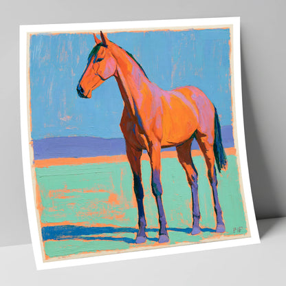 Vibrant Orange Horse Portrait horse breed art print