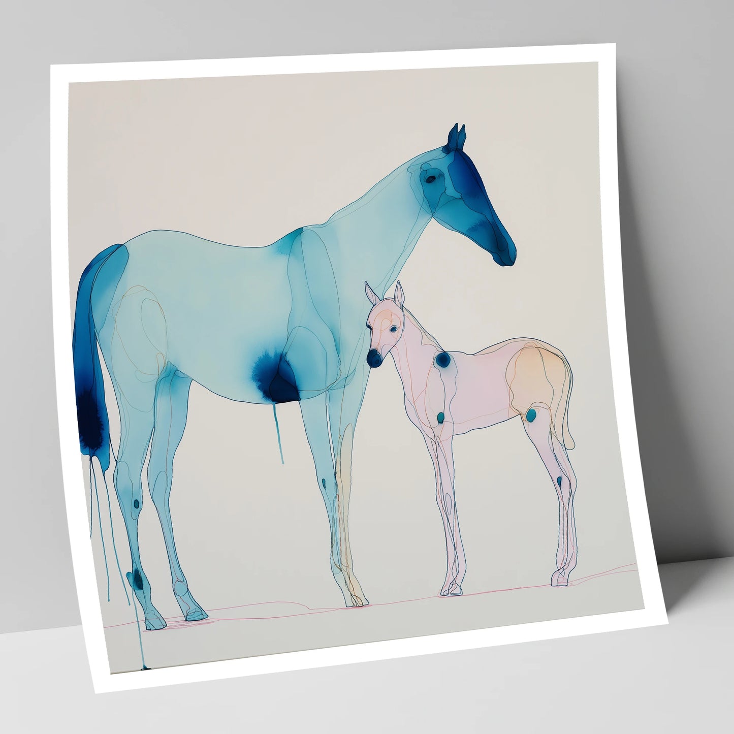 Cerulean Bond mare & foal art print