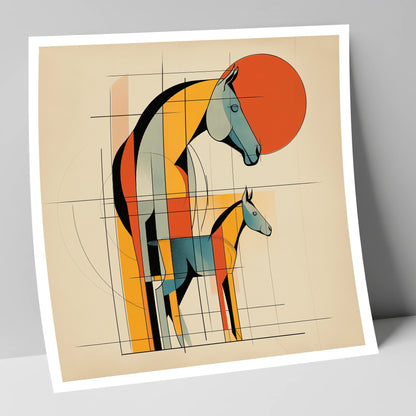 Structured Equine Harmony mare & foal art print