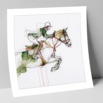 Dynamic Flight show jumping horse art print
