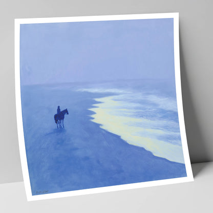 Azure Coastal Ride horse landscape art print