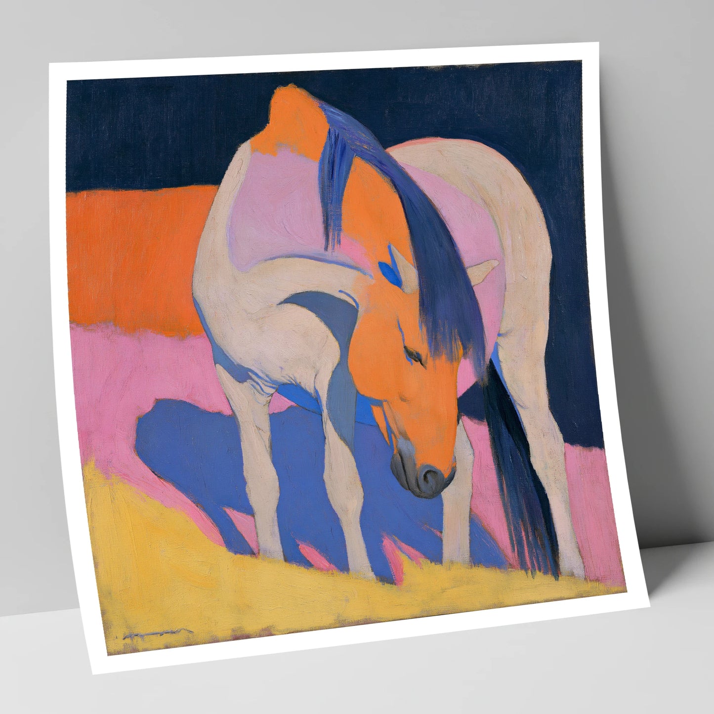 Vibrant Horse with Blue Mane horse breed art print